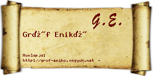 Gróf Enikő névjegykártya